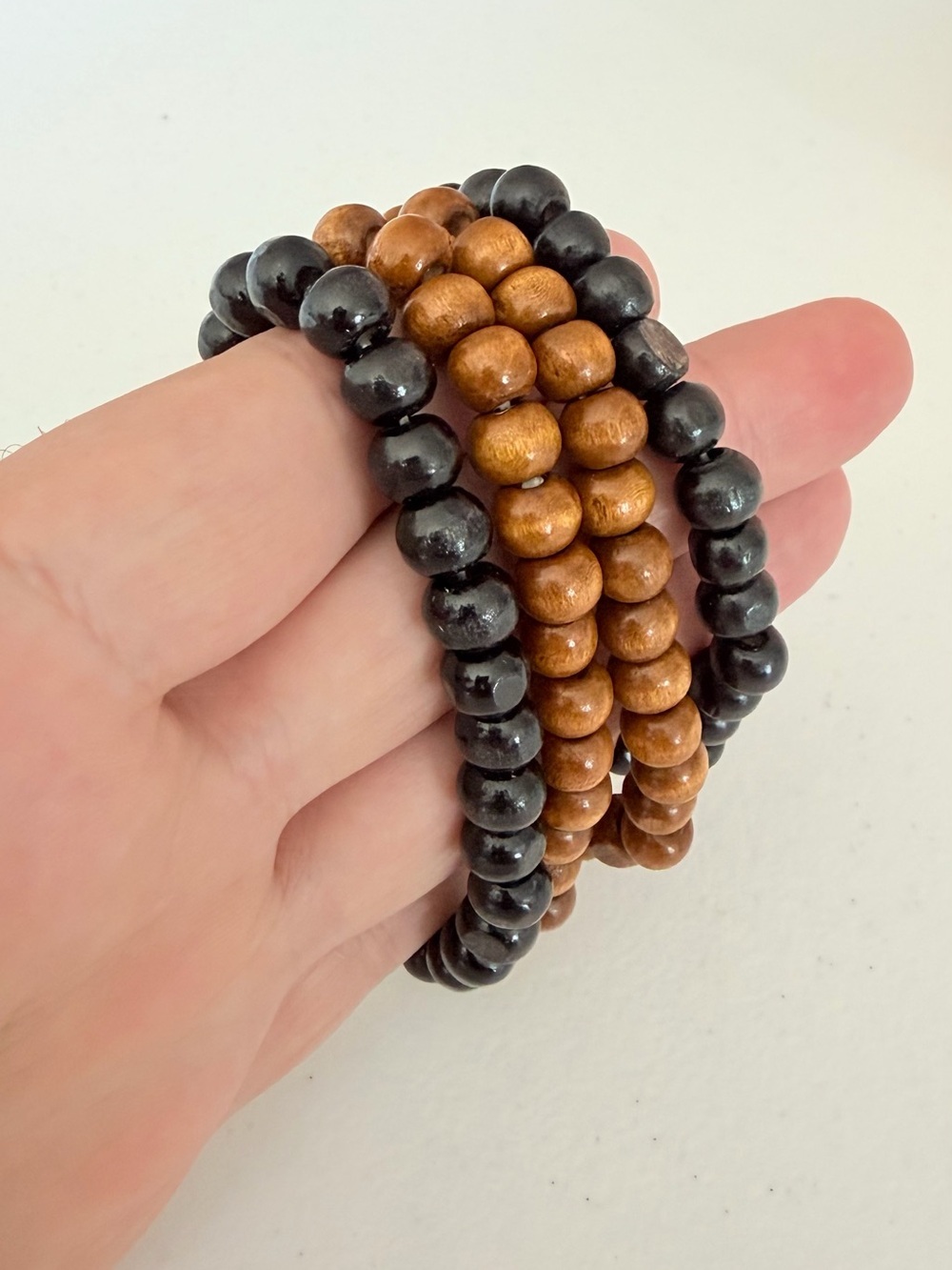 Black and Brown Beaded Bracelets Set. - Picture 3 of 4